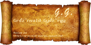 Grünvald György névjegykártya