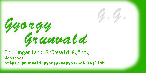 gyorgy grunvald business card